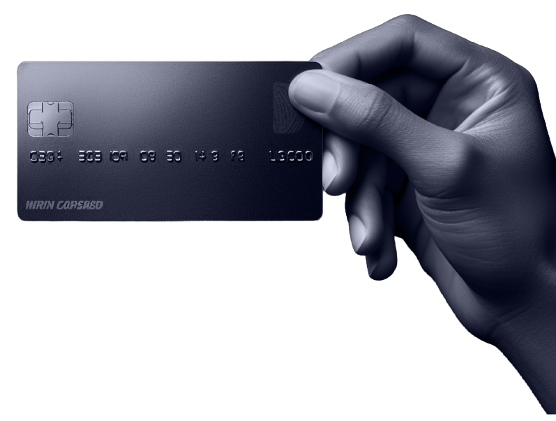 Bank card in hand